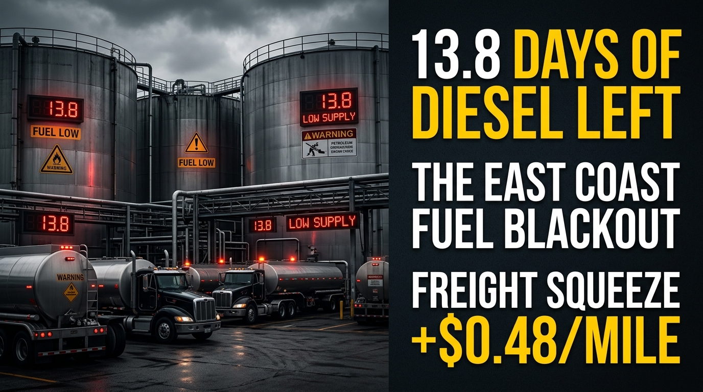 East Coast Diesel Under 14-Day Supply: The Logistics Bottleneck No One Is Reporting